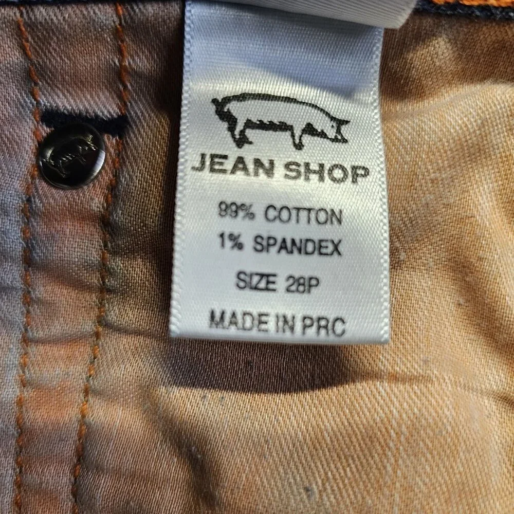 Jean Shop Jeans Womens Size 28 P Ellen Petite Distressed Selvedge Denim EUC - Picture 8 of 13